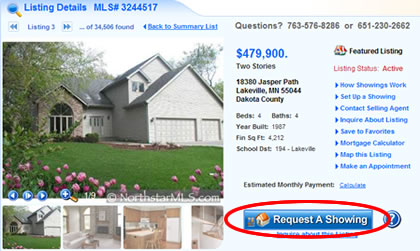 Simply click the link and the property will be added to your request for showings!